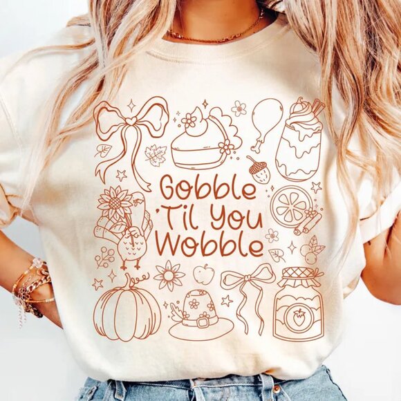 Tops - Funny Turkey Thanksgiving Coquette Shirt, Pumpkin Pie Tee, Thankful Pumpkin Tee